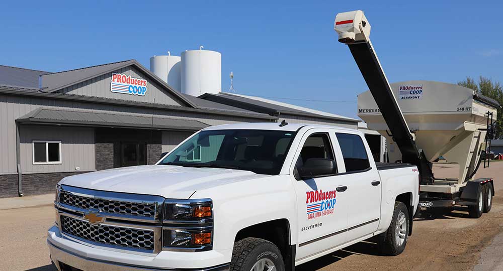 Producers Coop agronomy truck in Gaza, Iowa